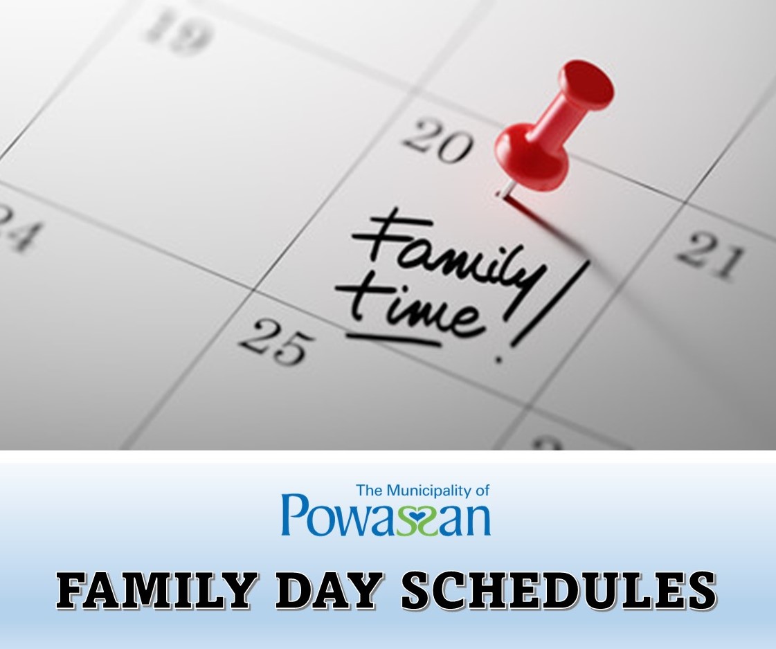 Schedule changes for Family Day - Monday, February 20